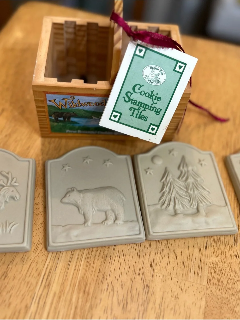 Wildwood Cookie Tiles Wooden Box Set - Beige Cookie Stamps